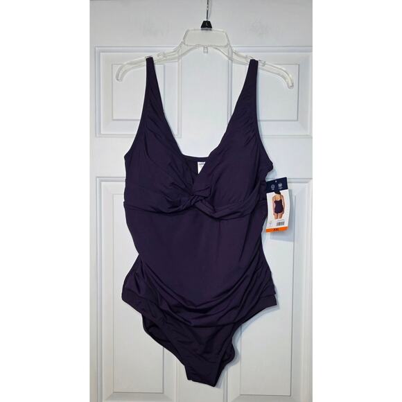 Lands‎ End Womens Swimsuit Purple One Piece Size XXL NWT - Picture 1 of 4